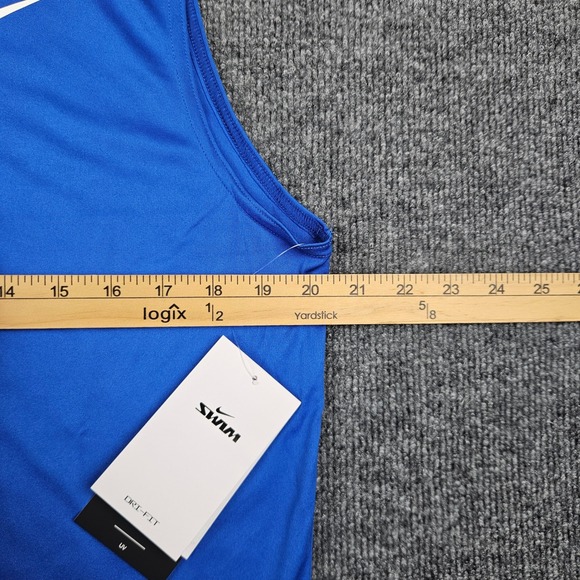 Nike Dri FIT Tank Top Men's M Hydroguard Blue Sleeveless Athletic Shirt‎ UPF 40+ - Picture 7 of 7